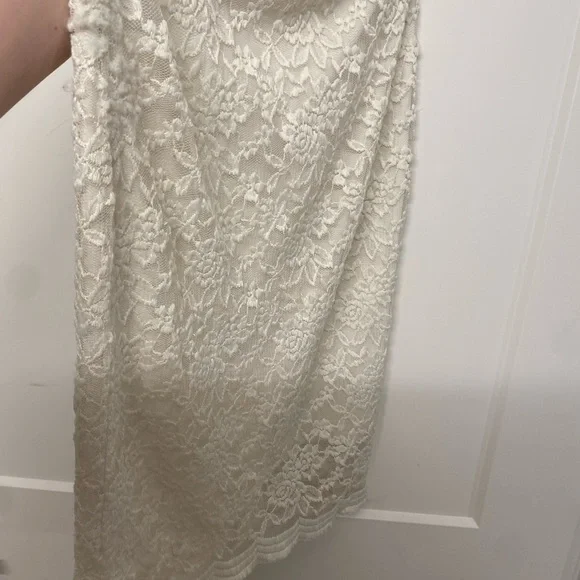 Peppermint Floral Lace Pencil Skirt - Cream - Picture 5 of 5